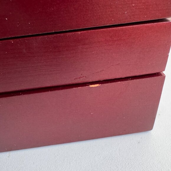 Vintage 1998 Rosewood Flip Top Photo Storage Box w/ 4x6 Frame - Picture 4 of 14